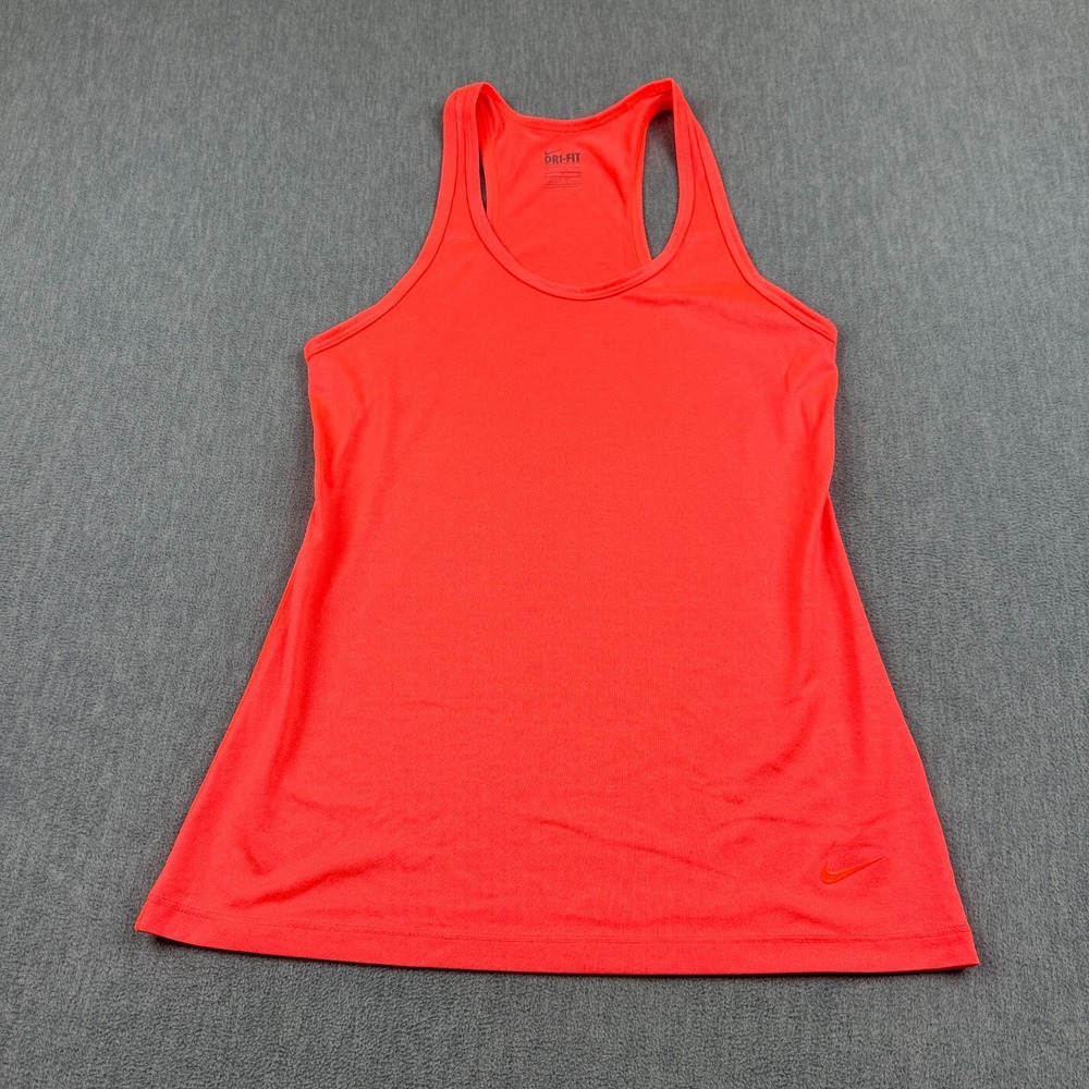 Nike Dri-Fit Tank Top Womens Small Orange Sleeveless Racerback Regular Fit Gym